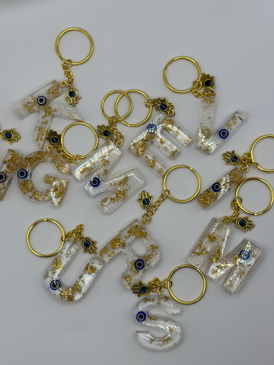 REIKI INFUSED PROTECTION KEYCHAINS Gold & White